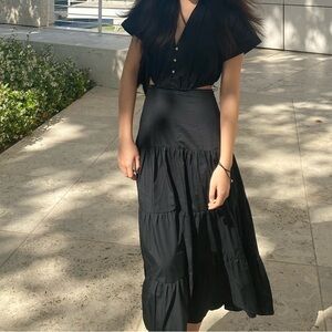 Zara Black Cutout Maxi Dress